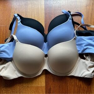 Pierre Cardin bras 34B new without tags blue nude black